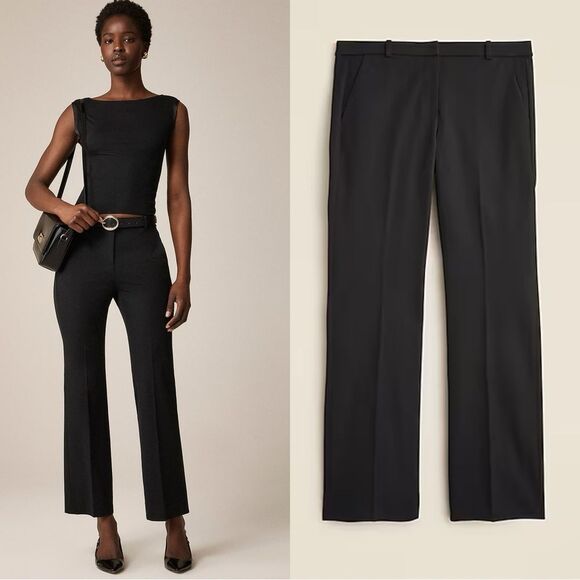 NWT J CREW Kaya pant in bi-stretch cotton blend in black - Picture 1 of 7